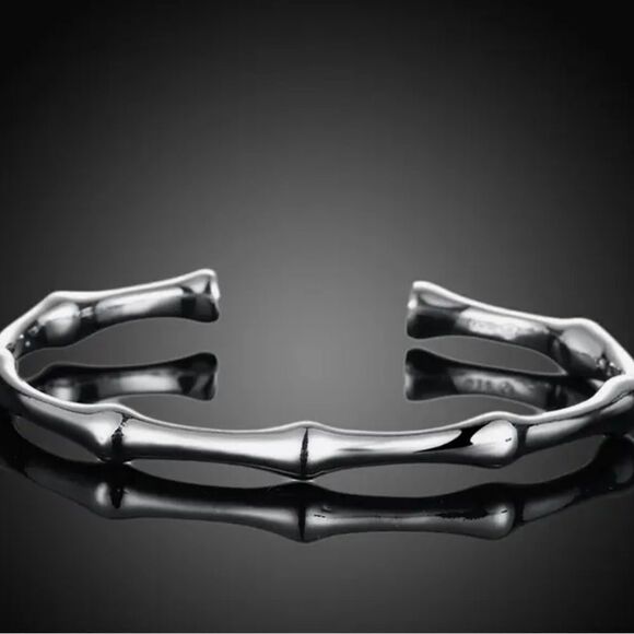 925SS BAMBOO STYLE BANGLE - Picture 2 of 4